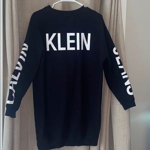 Black Oversized Calvin Klein Crewneck Dress